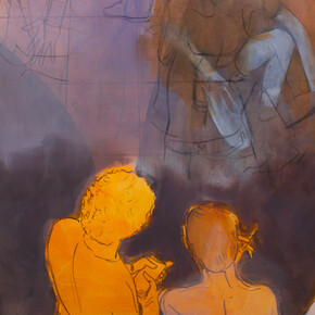 Thomas Eggerer, Golden Untitled, 2015, oil on canvas, 167.6 x 162.6 cm - 66 x 64 inches © Thomas Eggerer, Courtesy Maureen Paley, London
