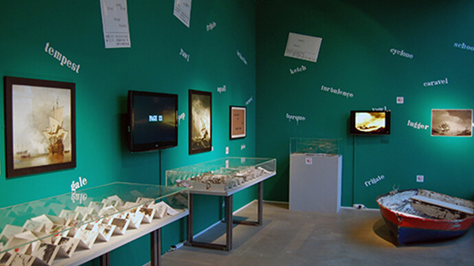 All images: Installation views of the exhibition At Peril on the Sea: Sailing Ships, Stormy Seas curated by Clive Phillpot at CHELSEA space (28 January - 20 March, 2015). Featuring works and ephemera by Marcel Broodthaers, Lawrence Weiner and Ray Johnson. Photographs by Sinéad Bligh