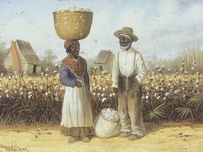 'Recolectores de algodón' pintura de William Aiken Walker