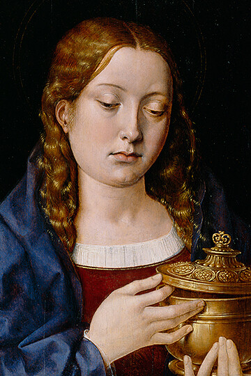 Michel Sittow, Catherine of Aragón as the Magdalene, c. 1515, oil on panel (oak), Detroit Institute of Arts, Founders Society Purchase, General Membership Fund