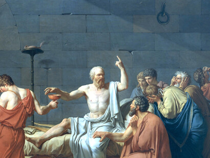 Detalle de «La muerte de Sócrates» por Jacques Louis David (1748-1825)