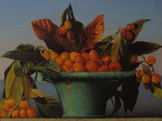 Behi Shamiri, Giardino, 2014, olio su tela, 81 x 100 cm 