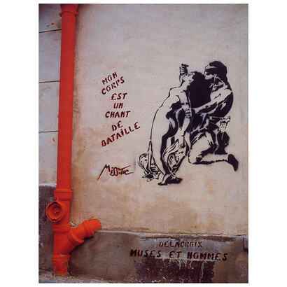 Miss.Tic, Mon corps est un chant de bataille (My Body Is a Song of Battle), silver gelatin print on aluminum, 63x47 inches. Courtesy of Aliona Ortega Fine Art