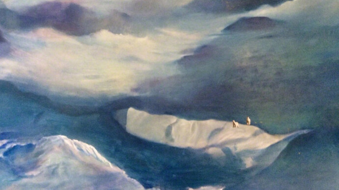 "If But All the Seas Rise Up" by Nancy Nesvet, Oil on canvas, 48" x 58". 
