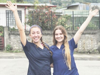 Two teens in the Costa Rica Healthcare Education and Medical Outreach program