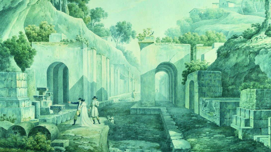 Filippo Maria Giuntotardi, Pompei, Porta Ercolano, 1790–1800 circa. Per gentile concessione del Museo Archeologico Nazionale di Napoli