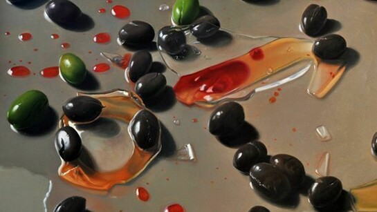 Michael Halak, Syrian-African Cracked Olives oil on canvas, 120 x 80cm, 2014