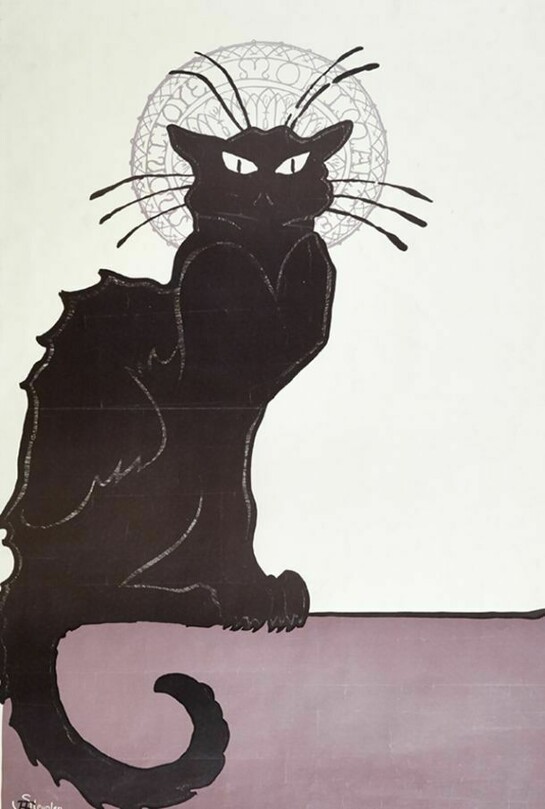 Théophile Alexandre Steinlen (1859-1923), The Black Cat, 1898, Colour lithograph, 93.2 x 64.4 cm, Arwas Archives, Photo credit: Pete Huggins