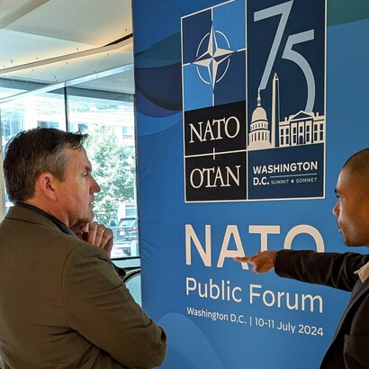 The 2024 NATO Public Forum was held from July 9 to 11, 2024, in Washington, D.C., in connection with the NATO Summit.