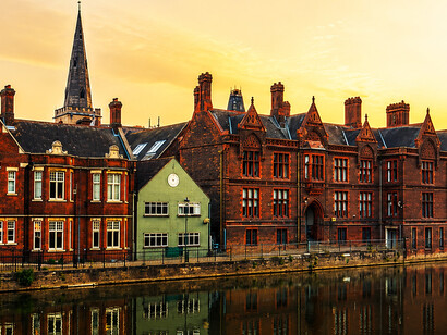 Sunrise over the River Great Ouse in Bedford, United Kingdom