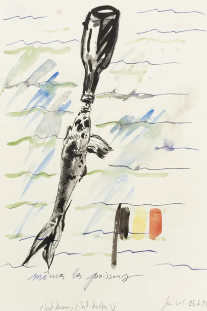 Jan Van Imschoot, Même les poissons, C’est beau, c’est belge V, 1999. Courtesy of Templon Gallery