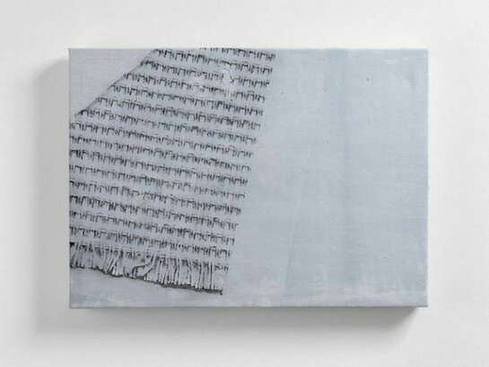 Jessica Mein, obra dezessete, 2013, acrylic medium on hemp and wood, 21.2 x 16.1 x 1.5 in. / 54 x 41 x 4 cm