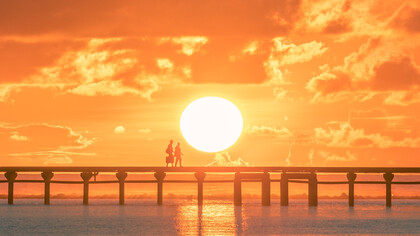 A sunrise in the Maldives