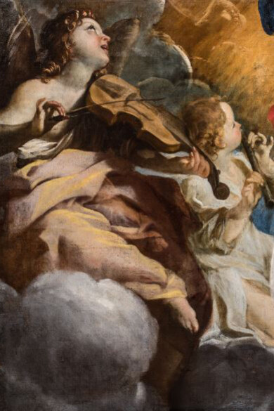 Giovanni Lanfranco Angeli, Musici 2, 1628-1630, oil on canvas, Roma, Chiesa di Santa Maria della Concezione