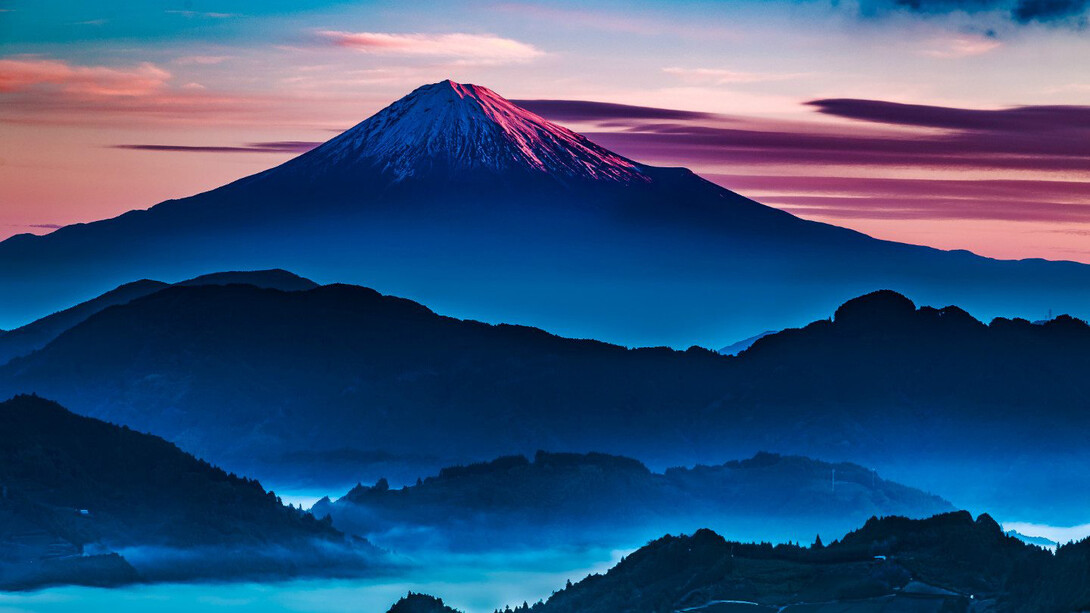 Mount Fuji by night