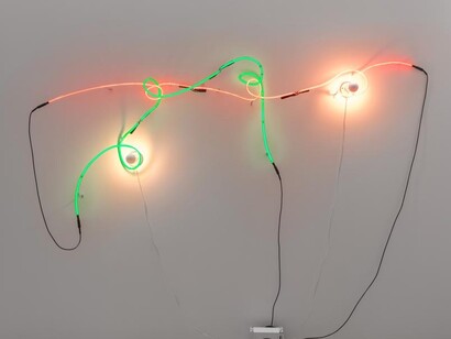 Keith Sonnier, Inside light, 1968–1970, exhibition view. Courtesy of David Kordansky Gallery