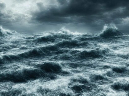 Meereswellen in einem Sturm