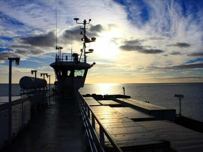 Ferry en Punta Arenas, Chile
