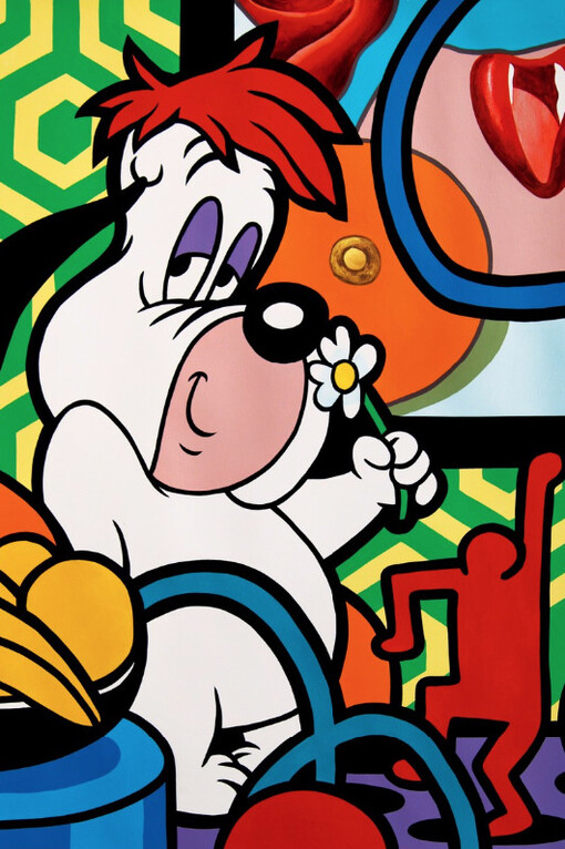 Speedy Graphito, Ron English, & Fidia Falaschetti. Courtesy of Fabien Castanier Gallery