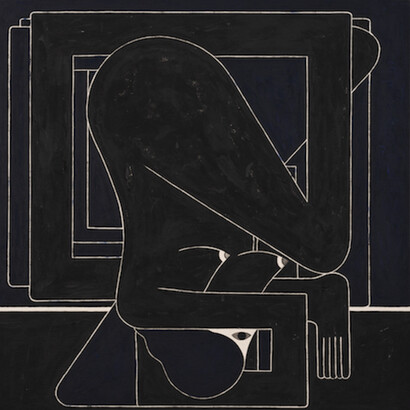 RICHARD COLMAN, , BLACK SQUARE (SINGLE FIGURE), 2017 , ACRYLIC ON CANVAS , 30 X 30 INCHES / 76 X 76 CM . Courtesy of V1 Gallery