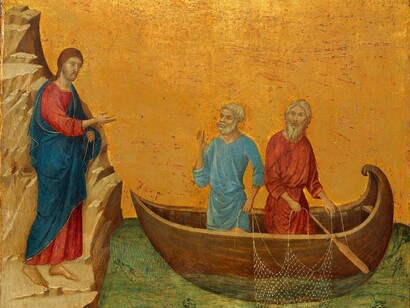 Duccio, O Chamamento dos Apóstolos Pedro e André. 1308-1311 National Gallery of Art