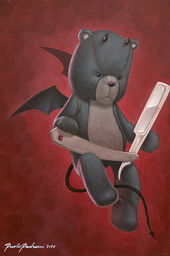 Paolo Pedroni. The Bad Side, 24x30 cm, oil on canvas, courtesy Dorothy Circus Gallery