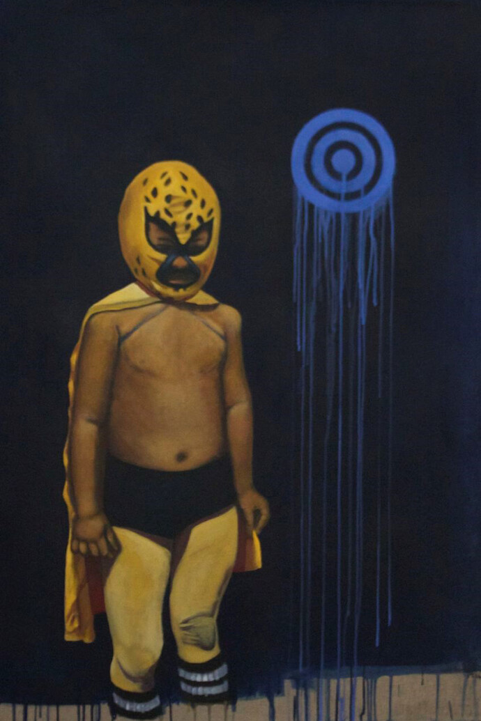 Inés Tolentino, "Para salvar mi mundo", 2014, acrílico sobre canvas, 51" 35"