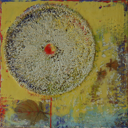 Kristy Battani, Plötzlicher Sonnenschein, 2009, Enkaustik, 25,4 x 25,4 cm.