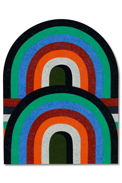 Matt Kleberg, Piggy Back Double Stack, 2023, oilstick on canvas, 48x38 inches. Courtesy the artist and Berggruen Gallery