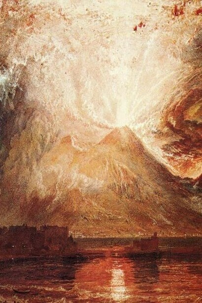 William Turner, El Vesubio en erupción (c. 1817, detalle)