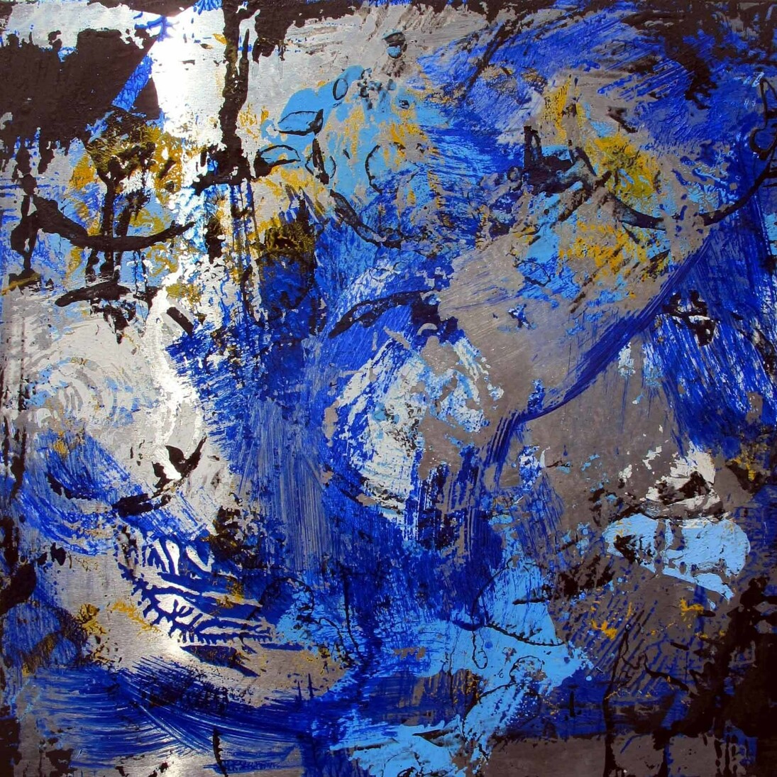 Jorge Enrique, Metallica 1216, Mixed media on aluminium 30x30x4cm / 12x12x1.5in.