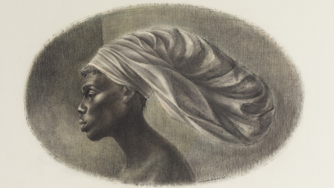 Charles White (1918-1979), Juba #2, 1965, Wolff crayon and oil wash on illustration board
25 1/2" x 35", signed. Courtesy of Michael Rosenfeld Gallery LLC, New York, NY