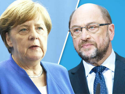 Angela Merkel and Martin Schulz