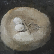 Zhao Zhao, Spoiled Bird Egg, 2013, Oil on canvas, 10 1/2 x 13 3/4 in (27 x 35 cm). Courtesy of the artist and Chambers Fine Art