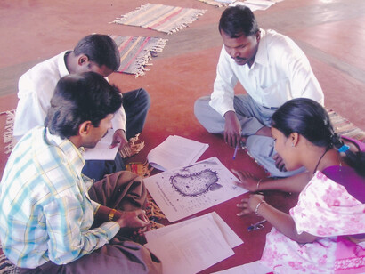 Mapping exercise with teachers, Biligiri Rangan Hills, South India © Kalpavriksh Education programme