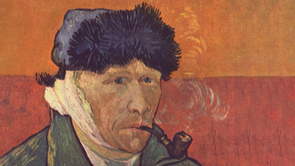 Vincent Van Gogh; Autorretrato con oreja vendada, 1889 (detalle)