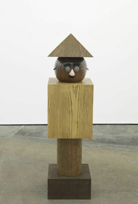 Djordje Ozbolt, Whatever tickles your fancy, 2014, Mixed wood and veneer, 135 x 35 x 35 cm / 53.1 x 13.7 x 13.7 in, courtesy of Herald St, London