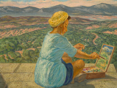 Girl’s Eye View, 1945. John Sloan (1871–1951). Oil on Masonite™, 16 × 19 7/8 inches (40.6 × 50.5 cm). Delaware Art Museum, Gift of Helen Farr Sloan, 1980. © Delaware Art Museum / Artists Rights Society (ARS), New York.