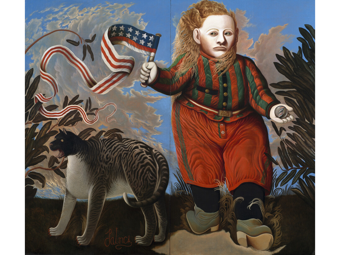 The American Boy, 1971, Oil on board, Size 21 x 24 cm, Glasgow Life (Glasgow Museums) on behalf of Glasgow City Council, © John Byrne / Bridgeman images
