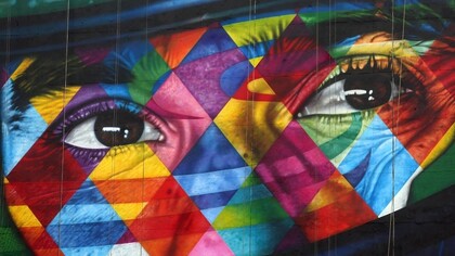 Ayrton Senna: Painel do artista plástico e grafiteiro Eduardo Kobra em São Paulo.