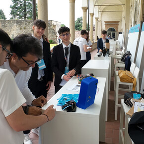 La delegazione del team "Ally" dell’Istituto "Allievi-Sangallo" di Terni ai Campionati di Imprenditorialità di Bergamo, il 4 e 5 giugno, 2025. Foto di Katia Pangrazi