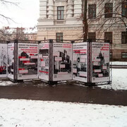 The unpunished genocide of the Ukrainians repeating itself, exhibition view. Courtesy of Museum of occupations and freedom fights