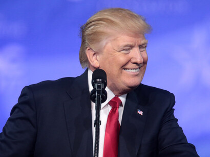 Donald Trump at a press conference