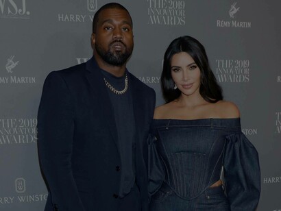 Kanye West and Kim Kardashian posing for pictures at the 9th Annual WSJ. Magazine Innovator Awards at The Museum of Modern Art in New York, USA