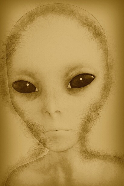 Reconstrucción ficticia de un supuesto alien