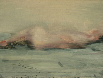 Arslan. Writhing Nude, oil on wood, 12x16 inches, 2008
