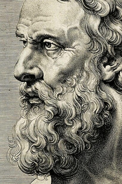 Schizzo raffigurante il filosofo Platone: c.427-c.348 BC di Lucas Emil Vorsterman (1595-1675) 