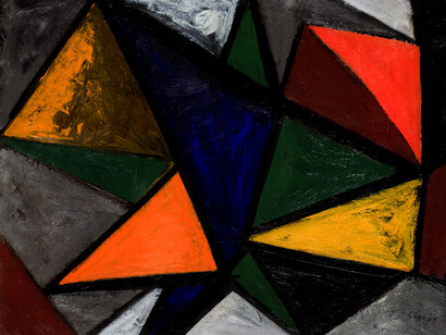 William Gear, Composition Blue Centre, 1949, Copyright the Artist's Estate, Image Towner, Eastbourne