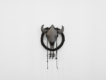 Cannupa Hanska Luger, American traditional, exhibition view. Courtesy of Garth Greenan Gallery