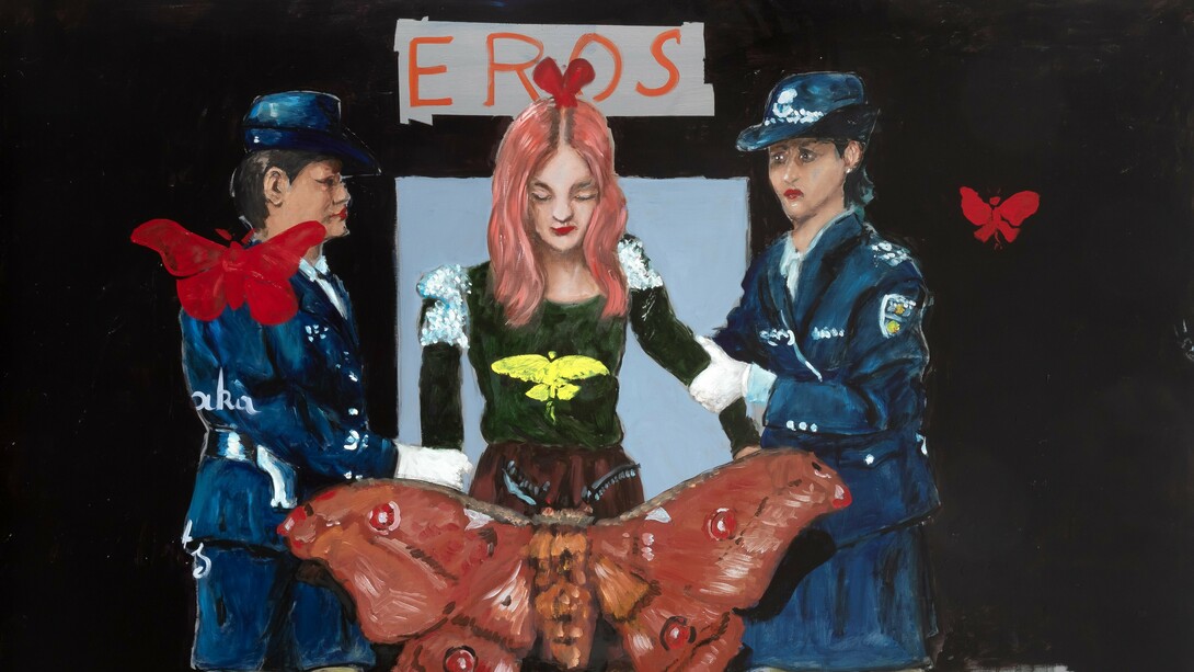 Dead woman walking (the people's republic vs republican people) (detail)
,
2023,
Huile sur toile,
170
x 190 cm. ©
Courtesy Templon, Paris
–
Brussels
–
New York / Laurent Edeline